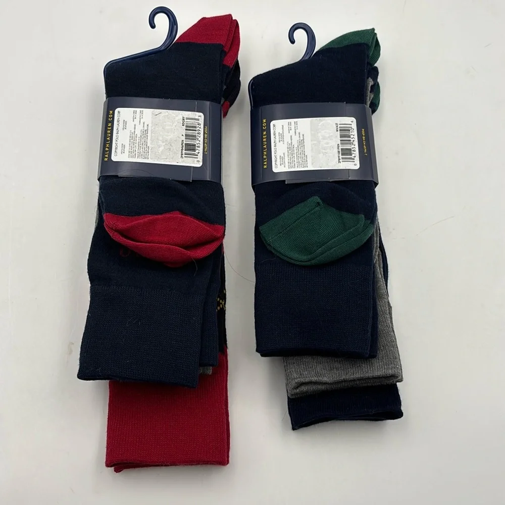 Polo Ralph Lauren Argyle Dress Socks Shoe Size 6-12.5 6 Pairs